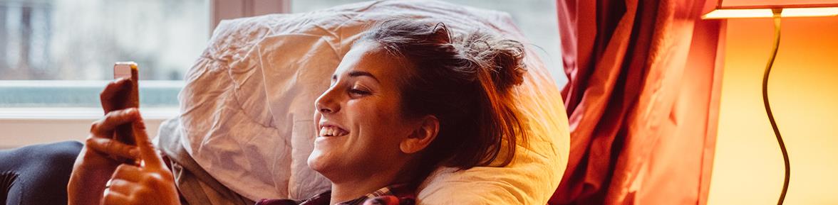 Woman relaxing on a couch at home