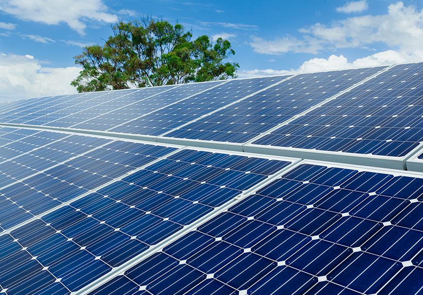 Solar panels on a roof