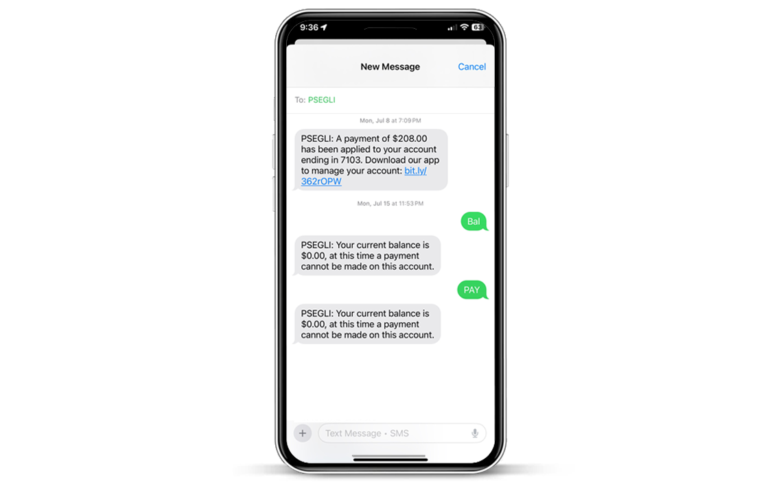 Man using phone to pay PSEGLI bill